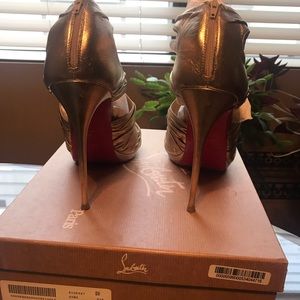 Christian Louboutin Gold Heels!! Gently Worn!!